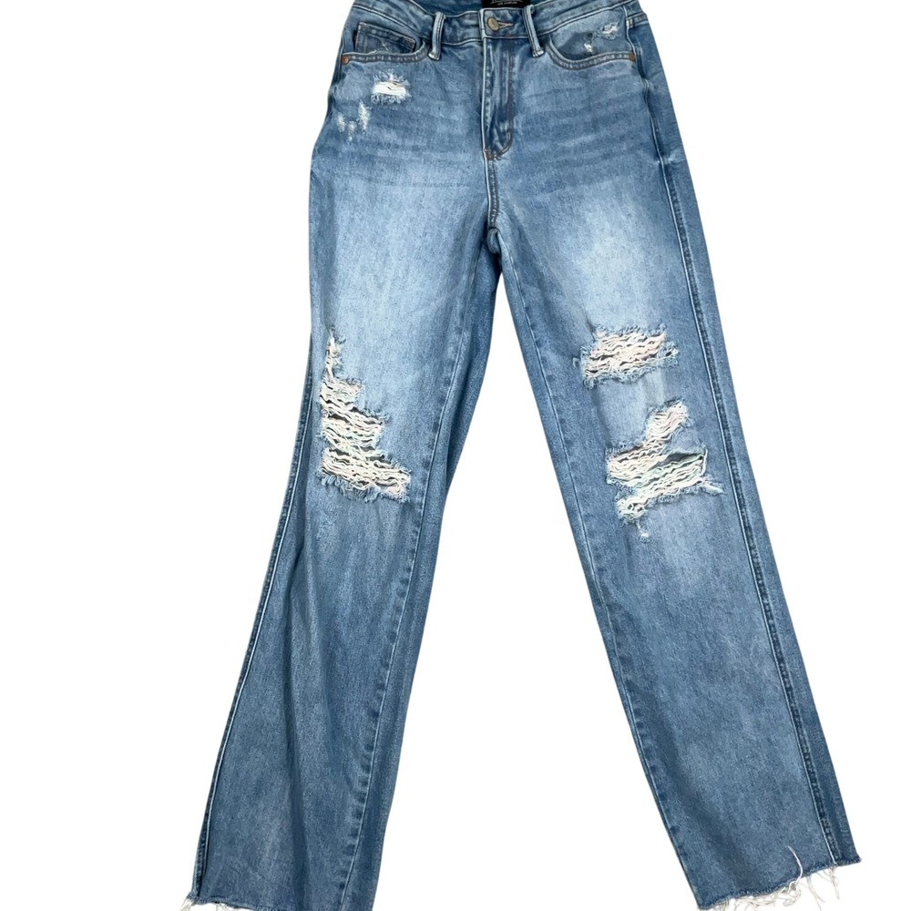 Judy Blue LA Jeans Women 1/25 Blue JB88671MD Pastel Distressing Stretch Denim